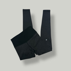 LULULEMON Wunder Under Leggings Women Size 4 XS Black and Gray Stripe Mid-rise